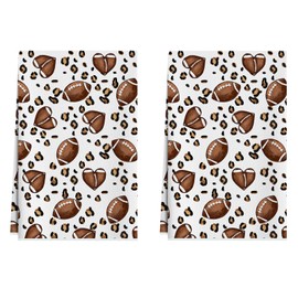 XCHI Football Seasonal Dish Towels 18x26 Inch Hand Kitchen Towels Dishcloth Home Decorations Set of 2
