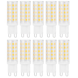 10PCS G9 Base LED Light Bulb 4W 54LED BiPin Bulb for Chandelier Wall Lamp AC100265V Warm White