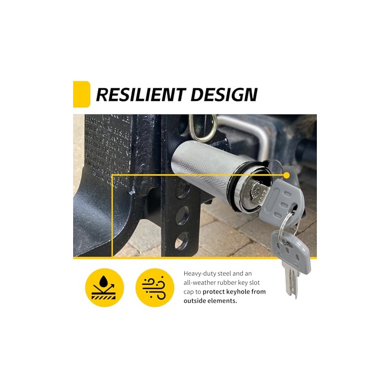 MAXXHAUL 50058 Hitch Receiver Lock with 5/8" and 1/2" Pins