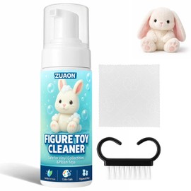 ZUAON Stuffed Animal Cleaner 5oz Plush Toy Cleaning Kit with Brush and Microfiber Cloth, No Rinse Foam Plush Cleaner for Dolls, Fabric Toys, Upholstery, Couch Cushions, Soft Surfaces