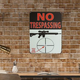 SUMIK No Trespassing You Are Here, Cartel de chapa de metal, decoración de pared con placa vintage