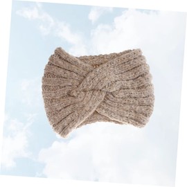WOONEKY Woolen Yarn Cross Hair Band Knitted Fashion Headwrap for Women Comfortable Beige Hair Hoops Accessory Design