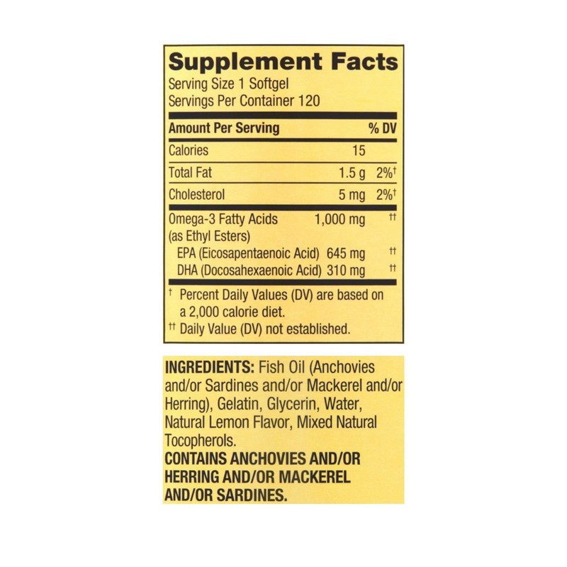 Spring Valley Omega-3 from Fish Oil, 1000 mg, 120 Count