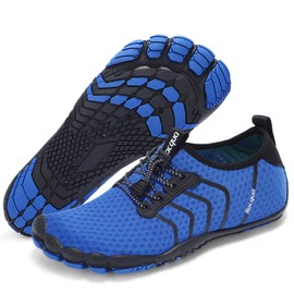 Racqua Zapatos de agua de secado rápido, descalzos, playa, deportes, natación, surf, piscina, senderismo, buceo, caminata para hombres y mujeres, Wz111-blue, 10.5 Women/9.5 Men