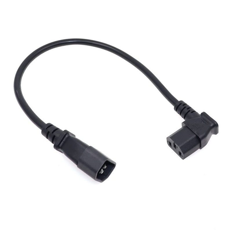 Toptekits C14 to Angled C13 Power Cords - 2ft/60cm, Right