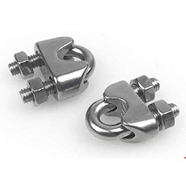 Stainless Steel Wire Clips 4mm Wire Rope Clips Collapse Wire Shackle Cling Trap Clips (Pack of 20)
