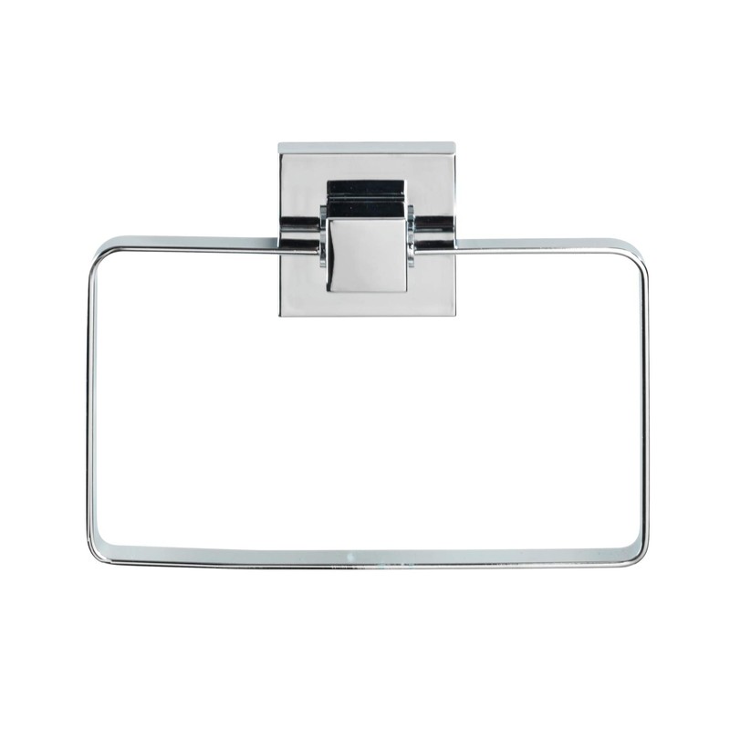 Wenko" Quadro Towel Ring with Vacuum-Loc, Stainless-Steel Silver, 18.5 x