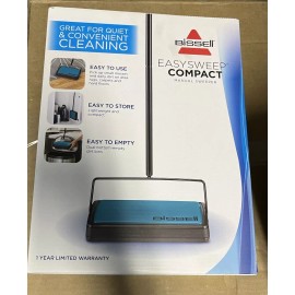 Bissell Easy Sweep Compact Carpet & Floor Sweeper, 2484A, Teal, Manual Operation
