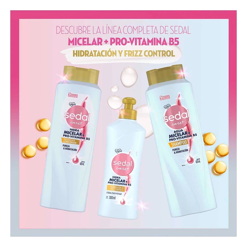 Sedal Care + Crema para Peinar Hidramicelar y Pro Vitamina