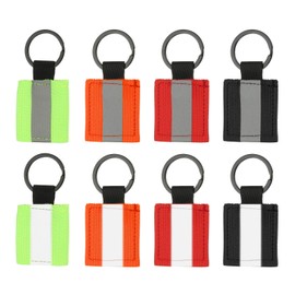 PATIKIL 8 Pcs Reflective Keychain, Reflective Strips High Visibility Safety Keychain Tags Lanyards Pendants Bright Zipper Pulls Waterproof for Backpack Cycling, Green Orange Red Black