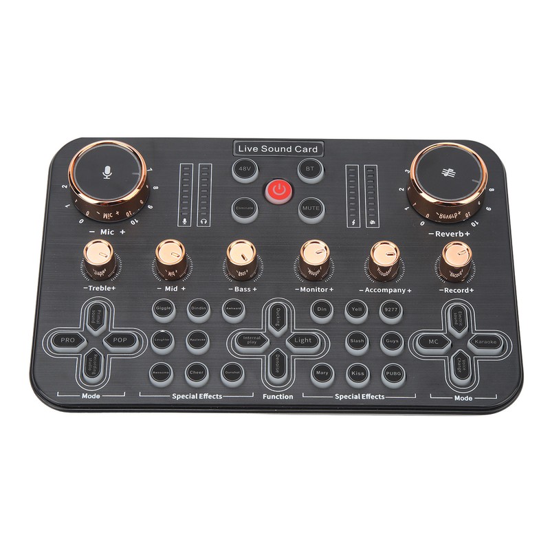 Sound Board Multiple Effects Voice Changer Sound Card for Live