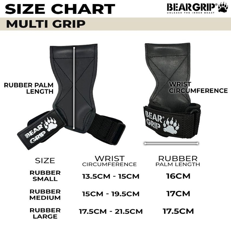BEAR GRIP Multi Grip Straps/Hooks, Premium Heavy duty weight lifting