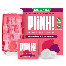 Plink! Fizzy Electrolyte Tablets for Adults & Kids – Pomegranate Berry, 108ct – Family-Friendly Daily Hydration – Low Sugar, Vegan, Keto Friendly, Non-GMO
