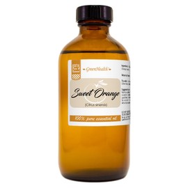 GreenHealth Sweet Orange Essential Oil - 8 fl oz Amber Glass Bottle with Cap - 100% Pure Essential Oil