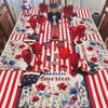 4th of July Placemats Red Blue Flowers Leaf Butterfly Place