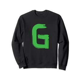 Creative Bold Green Letter G - Design Alphabet - Marker Sweatshirt