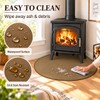FLASLD Corner Wood Stove Mat 40×40 inch Fireplace Hearth Protector