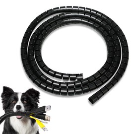 TenaLucy 5 m cable conduit, cable protection tube, cable protection for cats and dogs, spiral cable tube, black cable spiral, spiral hose, cable management, cable spiral hose, hiding, cable guide, 10