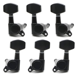 Swhmc 3L3R Guitar Tuning Pegs String Tuning Keys Machine Heads Tuners for Strat Tele Electric Guitar, Black