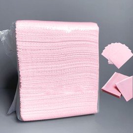 Dental Bibs 125Pcs Disposable Patient Bibs Dental Bibs Disposable Tattoo Bibs Waterproof Scarf Towel for Tattoo, Clinic Use, Feeding Tattoo Bibs Tray Covers (Pink)