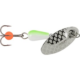 Danielson Niagara UV Spin Spinner | Holographic Silver Scale Brass Blade | Soft Bead on The Treble Hook | Weighted Body | Fishing Accessory | Assorted Colors