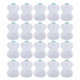 HEALLILY 20Pcs Electrode Pads Replacement Self-Adhesive Massage Pads for Home Use, Size M, 8 x 5.5 x 0.2cm White