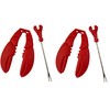 Claw Shaped Lobster Crackers and Lobster Seafood Picks (4 Pieces