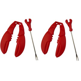 Claw Shaped Lobster Crackers and Lobster Seafood Picks (4 Pieces - 2 Crackers and 2 Picks)