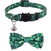 Lamphyface 2 Pack St.Patrick's Day Cat Collar with Cute Bow