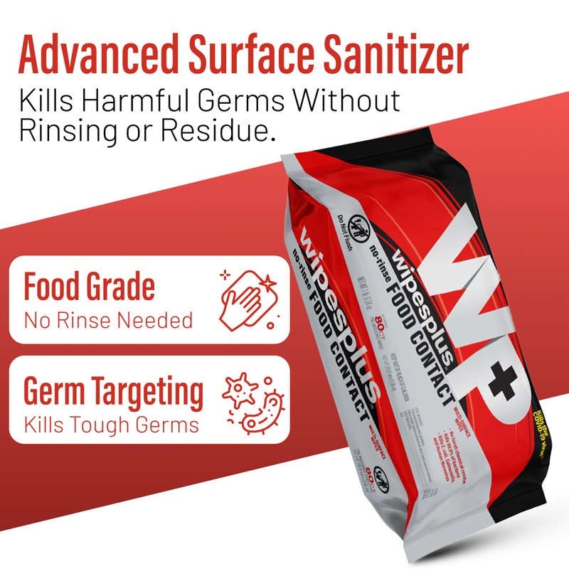 WIPESPLUS No-Rinse Food Contact Wipes, Multi-Surface Wipe, Unscented for Home