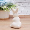Veemoon Bunny Statue Ceramic White Rabbit Model Figurine Animal Decoration