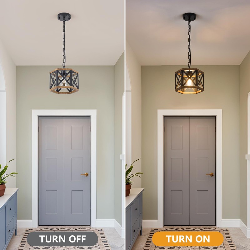 2 Pack Rustic Farmhouse Pendant Light Kitchen Island, Hanging Light