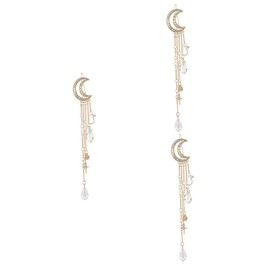 LALAFINA 3pcs Vintage Gold Tassel Hair Clip Elegant Rhinestone Barrette for Women and Girls for Parties and Special Occasions Lightweight and Easy to Use Hair Accessory