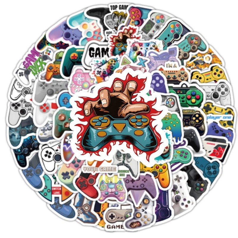 100PCS Small Sized Gamepad Stickers, Cool Classic Game Remote Control