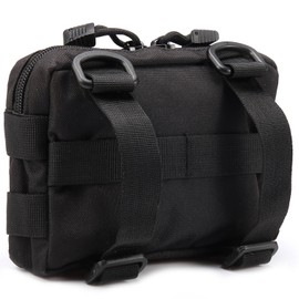 Novemkada MOLLE Pouches - 2 Pack Tactical Compact Water-Resistant Utility Gadget Gear EDC Pouch (Pack of 2 Black+Green)