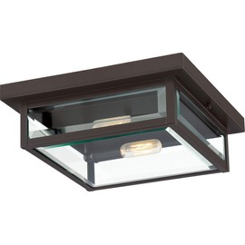 Quoizel WVR1612WT Westover Outdoor Flush Mount, 2-Light 80 Total Watts, Western Bronze
