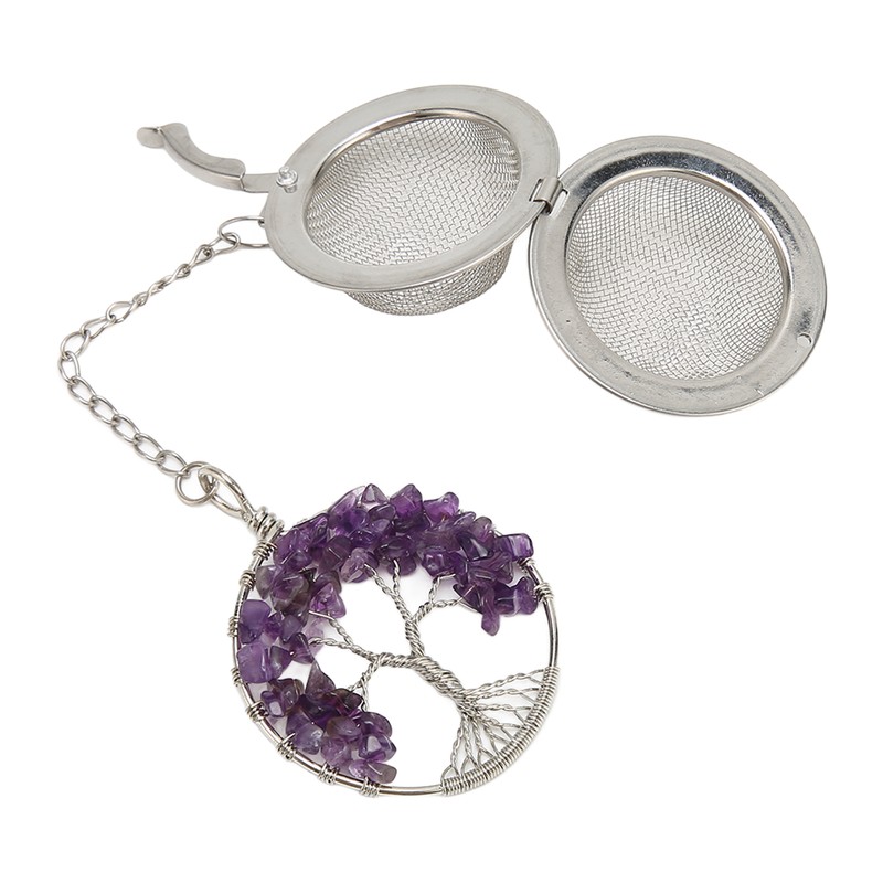 Tea Infuser Artificial Crystal Stone Tea Strainer Stainless Steel Diffuser