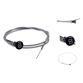 237 Rotary Universal Choke Cable – 63" Inner, 60" Conduit, 2-3/4" Travel – Heavy-Duty Push Pull Control Cable with Silver Outer Sheath – Fits Lawn Mowers, Tractors, Utility Equipment