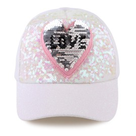 MniJiza Toddler Girls Baseball Cap Adjustable Kids Trucker Hats Girl Sun Hat for Spring Summer (4-8Y, White Love)