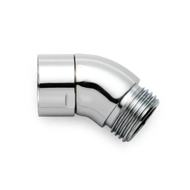 OFFO - Adaptador de cabezal de ducha, adaptador de codo de mano, de metal, 135 grados, chapado en cromo