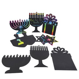 Hanukkah Scratch Art Cards Assorted Designs, Magic Drawing Coloring Sheet Set for Kids Gifts Home Activities School Décor (24-Pack)