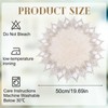 URROMA Linen Round Doily,20x20 Inch Beige Table Cover with Lace