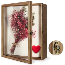 TJ.MOREE Shadow Box Display Case 13 x 16 Flowers Shadow Box Frame with Glass Window Picture Frame Wedding Bouquet Memorabilia Medals Photos Memory Box for Keepsakes