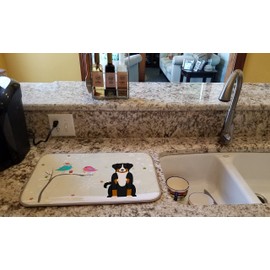 Caroline's Treasures BB2515DDM Christmas Presents between Friends Appenzeller Sennenhund Dish Drying Mat Absorbent Dish Drying Mat Pad for Kitchen Counter Dish Drainer Mat for Countertop, 14 x 21", Mu