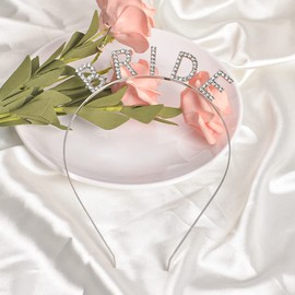 Bride Hair Accessories Wedding Headband for Women Bride Headbands Bridal Hairband for Bride Headband for Bachelorette Party Wedding Gifts for Brides Friend Family Bridal Shower Headband