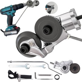 Metal cutter bit attachments, electric drill plate cutter attachments, sheet metal cutters with adapters, DIY metal bite drill attachments for cutting aluminum, copper, iron, steel