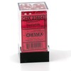Chessex Translucent 16mm d6 Red w/White Dice Block 12 pipped