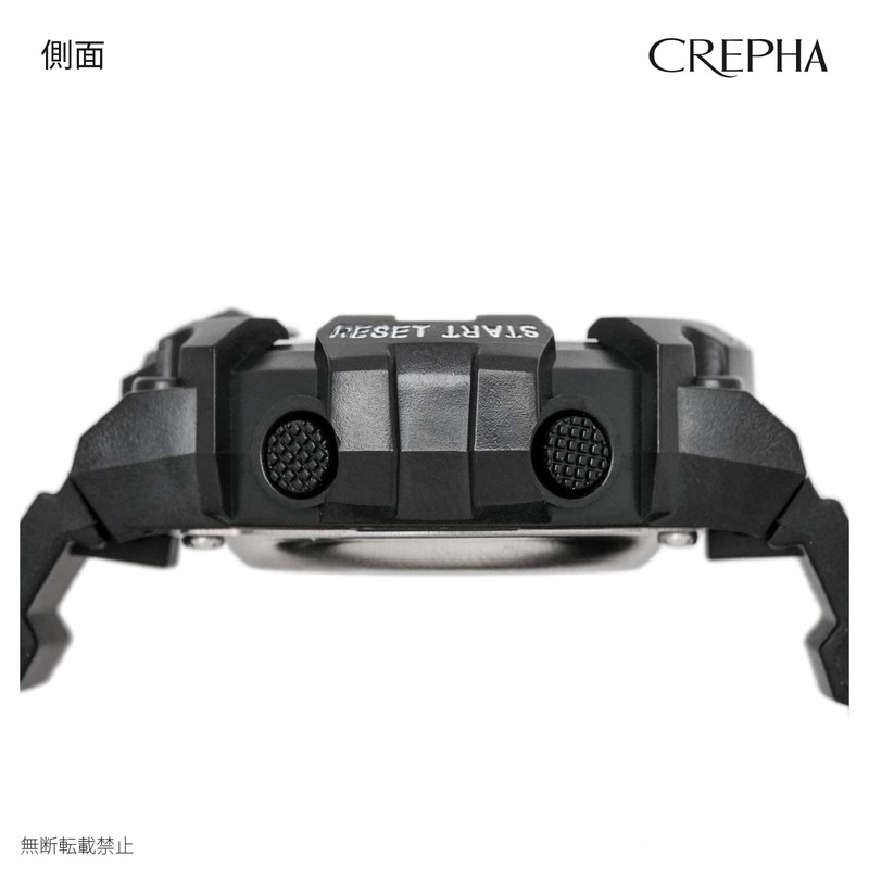 Clefer TE-D280-BKW Digital Men's Waterproof Stopwatch with Urethane Strap, Black,