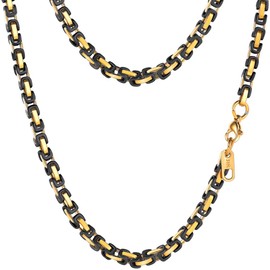 PROSTEEL Byzantine Black Thick Chain Necklace For Men Stainless Steel Chains Necklaces
