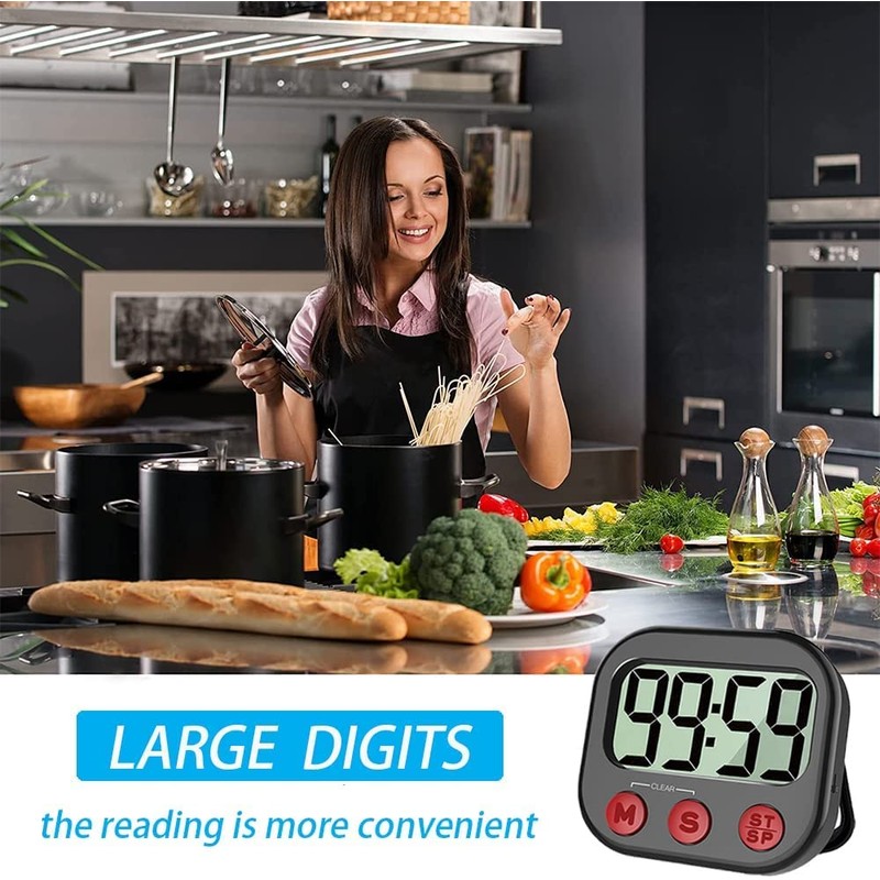 Kitchen Timer, Digital Visual Timer Magnetic Clock Stopwatch Countdown Timer,